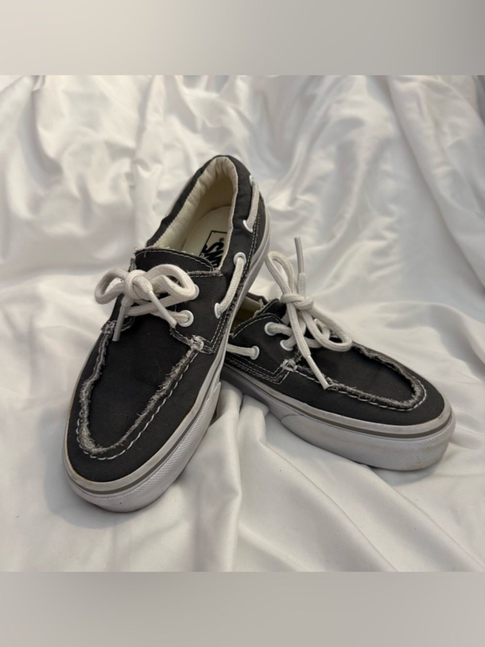 EUC Vans Zapato Del Barco Canvas Boat Shoes
